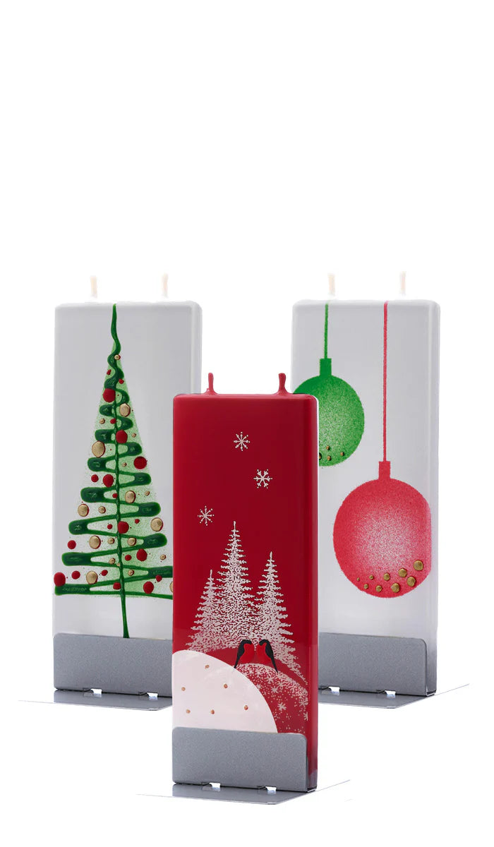 Set candele decorative FLATYZ - Rosso Natale – idea regalo originale
