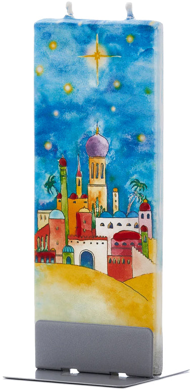 Candela artigianale Betlemme FLATYZ con due stoppini