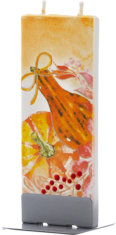Candela decorativa FLATYZ Zucche d'autunno e le bacche rosse