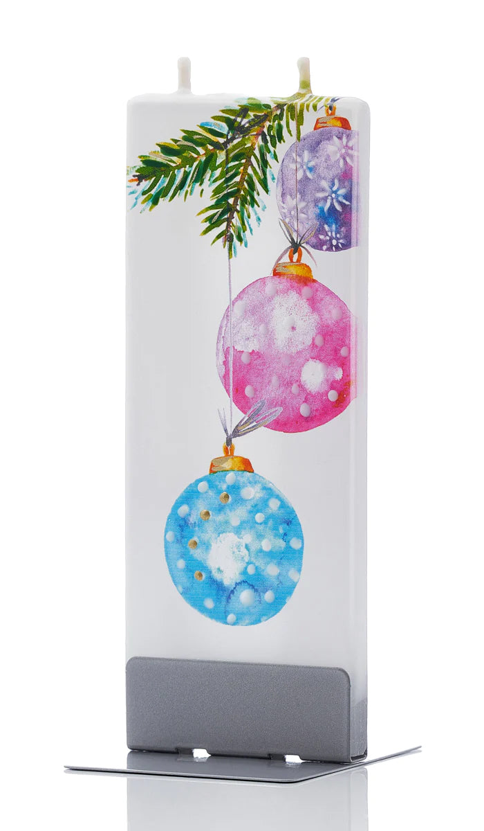 Candela decorativa FLATYZ Decorazioni di Natale - 3 palline colorate