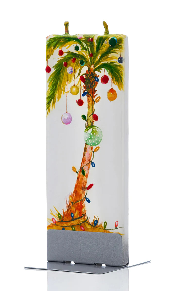 Palme mit Weihnachtsbeleuchtung