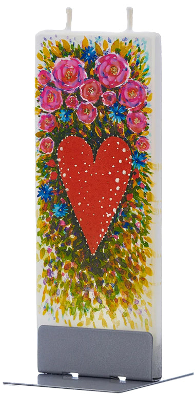 Candela decorativa FLATYZ Cuore e fiori
