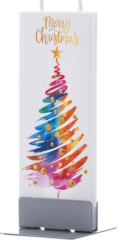 Candela Buon Natale - Albero arcobaleno