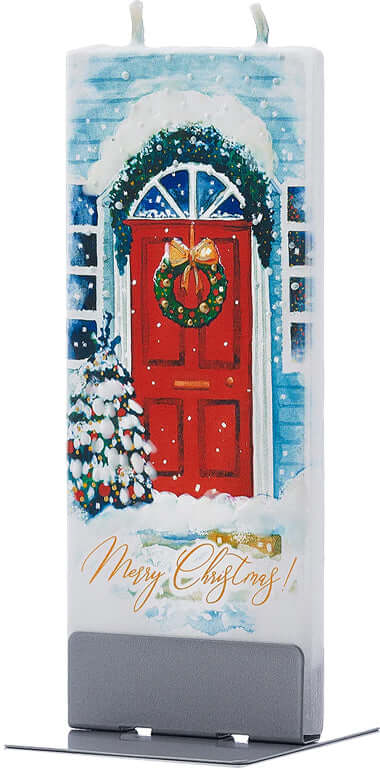 Candela decorativa FLATYZ Buon Natale - porta rossa