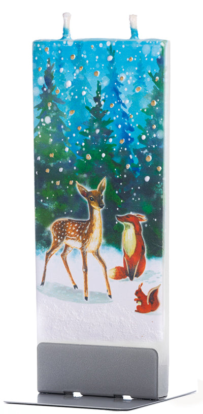 Candela decorativa FLATYZ Le creature del bosco d'inverno