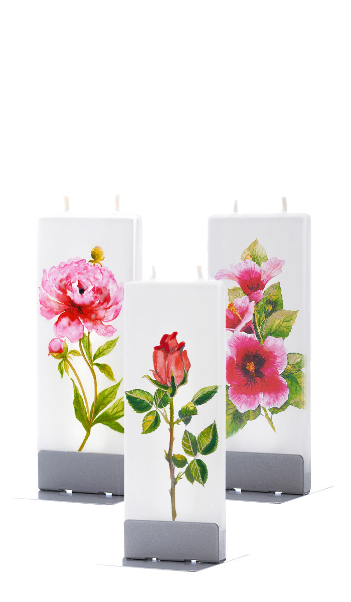 Set di candele FLATYZ floreali fatte a mano