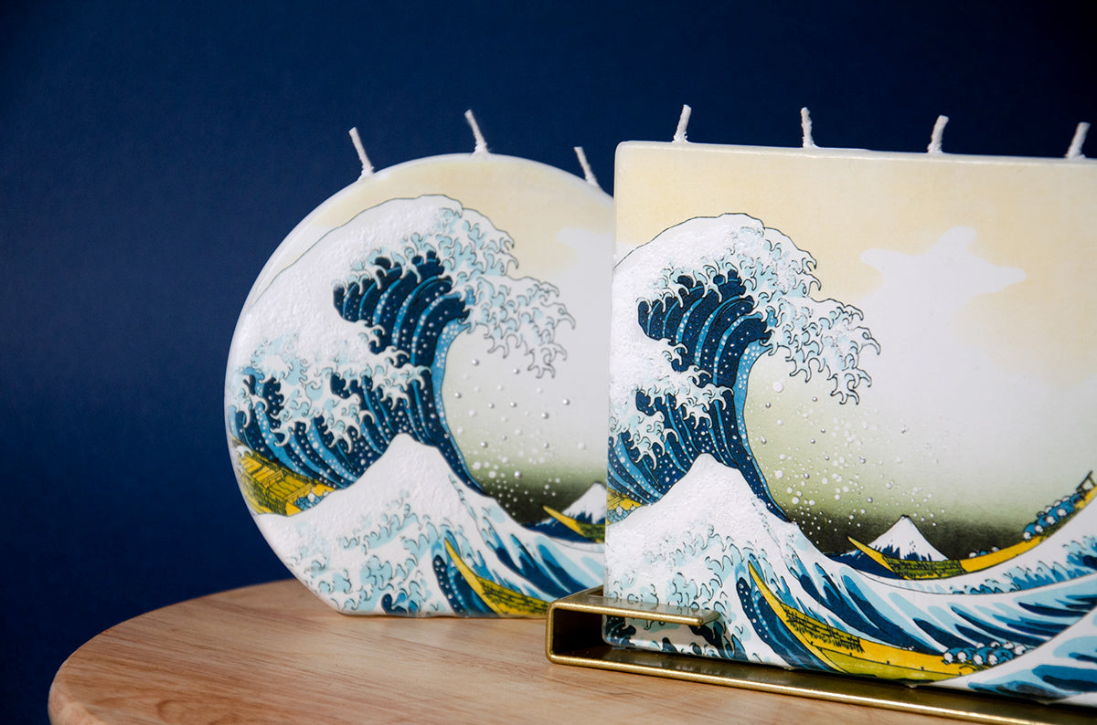 Candela decorativa FLATYZ Hokusai - La grande onda di Kanagawa