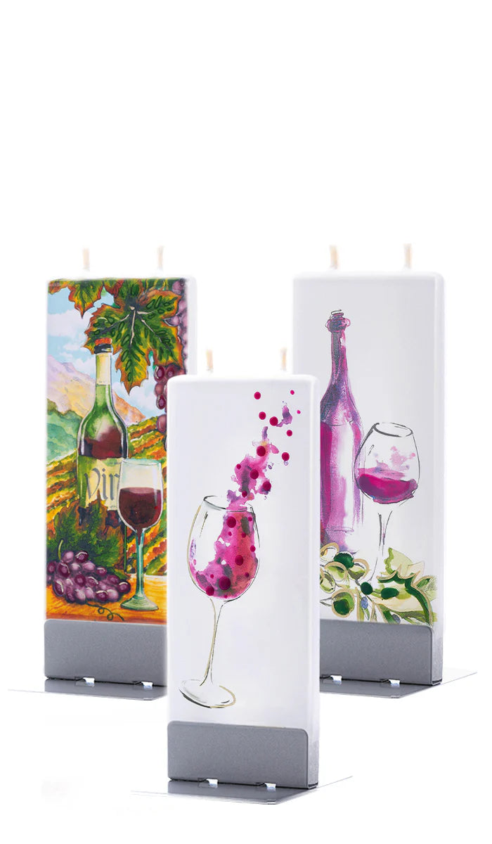 Set candele decorative FLATYZ a tema vino – idea regalo originale