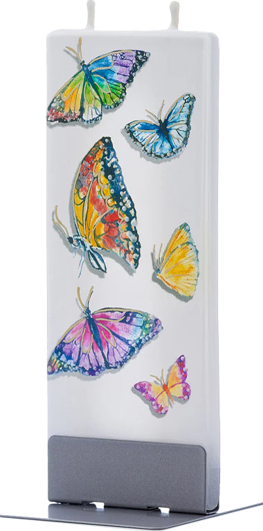 Candela decorativa FLATYZ Farfalle arcobaleno