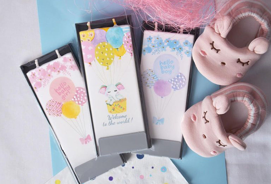 Candele FLATYZ per la nascita di un bambino o una bambina