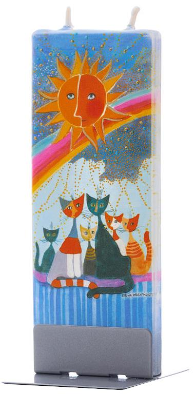 Candela decorativa FLATYZ Rosina Wachtmeister - Famiglia di gatti sotto l'arcobaleno