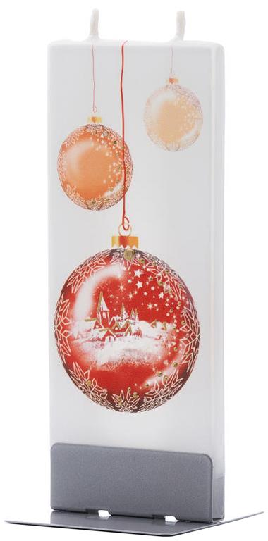 Weihnachtskugel auf Flachkerze mit Stadt