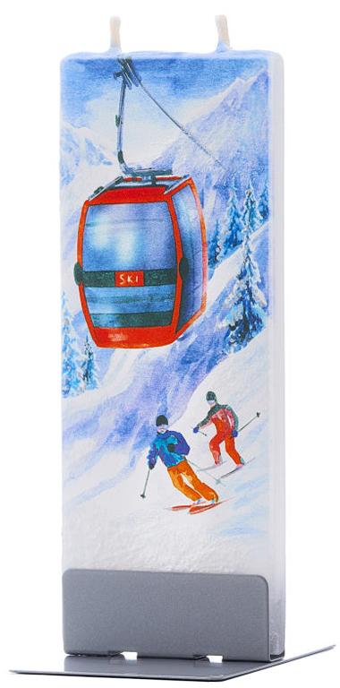 Seilbahn mit Skifahrern