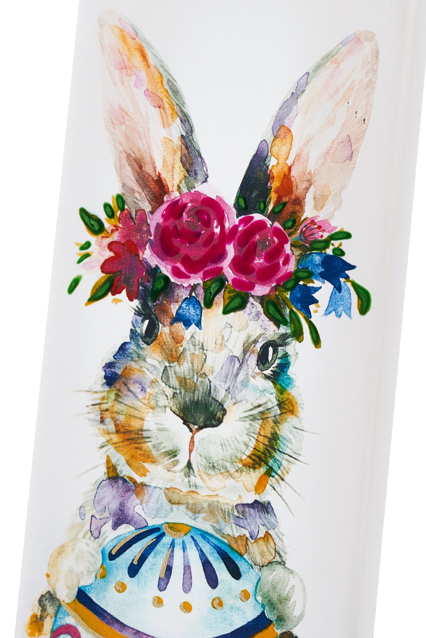 Osterhase mit Ei und Blumen