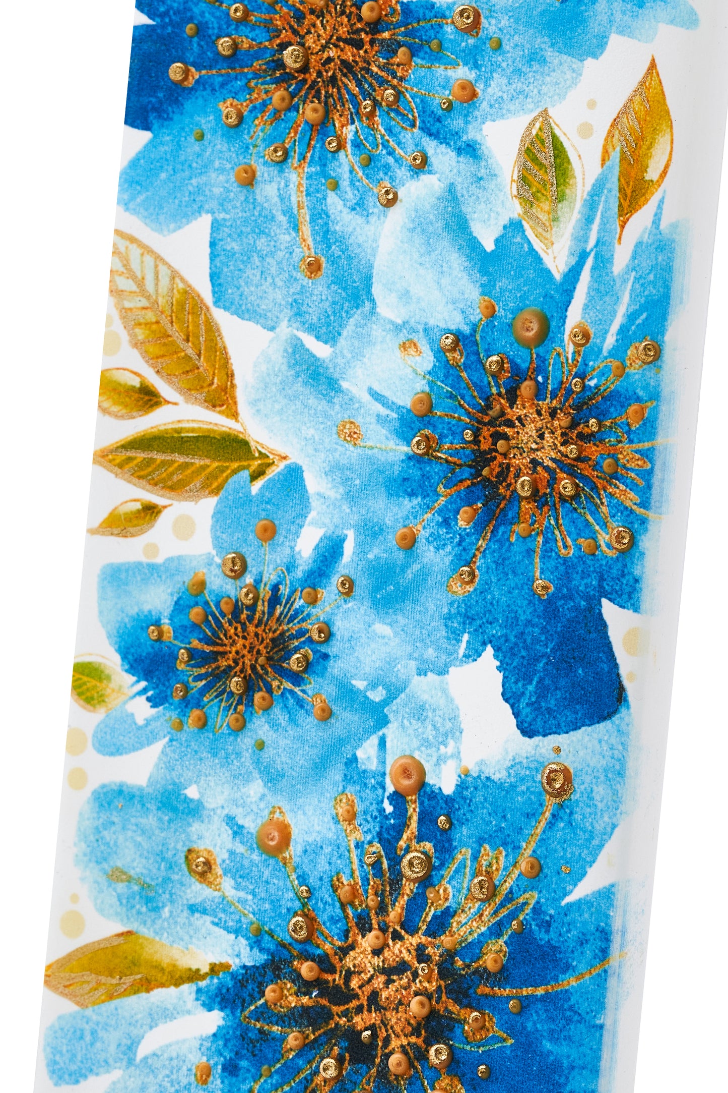 Blaue Blumen mit Gold verziert