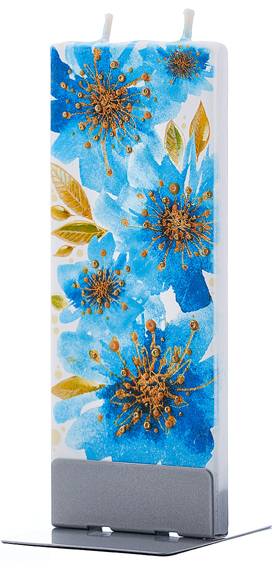 Fiori azzurri decorati d&#39;oro