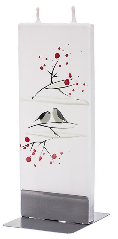 Uccelli d&#39;inverno su sfondo bianco