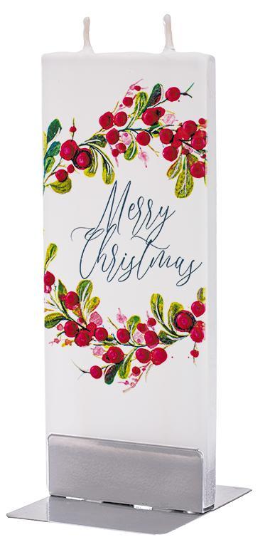 Candela decorativa FLATYZ Ghirlanda di Buon Natale con bacche
